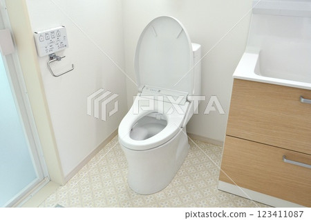 A clean toilet: "The lid is open" A clean toilet: "The lid is open" 123411087