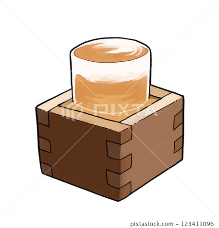 木製酒杯的插圖 123411096