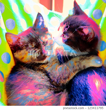 Friendly cat brothers 123411795
