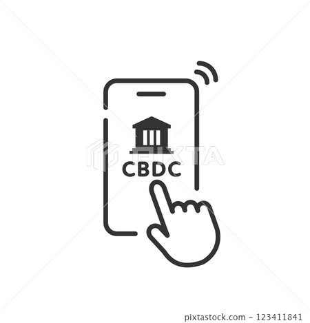 Central bank digital currency CBDC smartphone payment icon Central bank digital currency CBDC smartphone payment icon 123411841