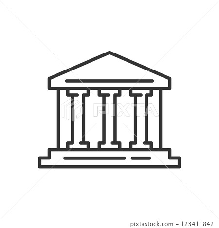 Bank vector icon (simple/line drawing) 123411842