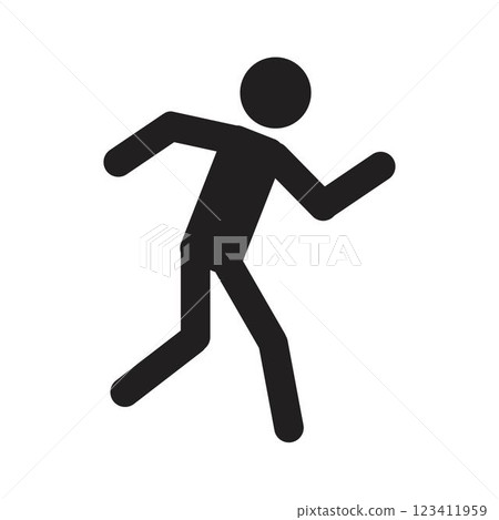 Man walk and run pictogram icon 123411959
