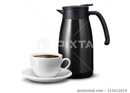 Coffee pot and coffee in a cup 123412019