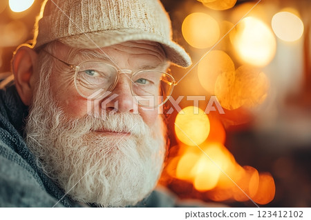 close-up portrait of a smiling senior man with a white beard, close-up portrait of a smiling senior man with a white beard, 123412102
