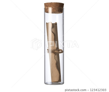 An old letter in a glass bottle 123412303