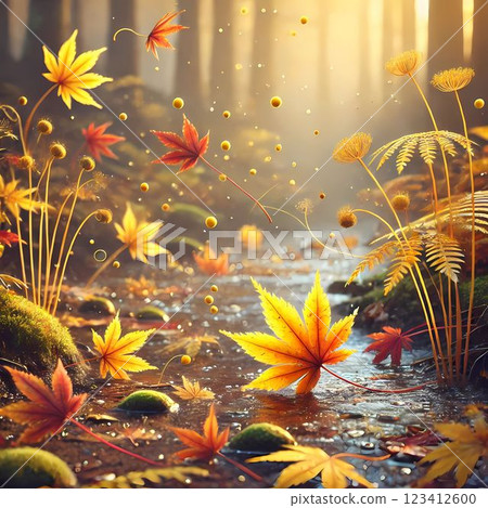 maple leafs in autumn  123412600