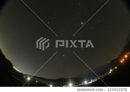 Two planets captured in a winter diamond in Hakushu Town, Hokuto City 123412878