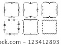 A set of six dividers creating perfect squares, arranged symmetrically with sharp lines and clean edges for a minimalist, modern look. Ideal for design or geometric projects 123412893