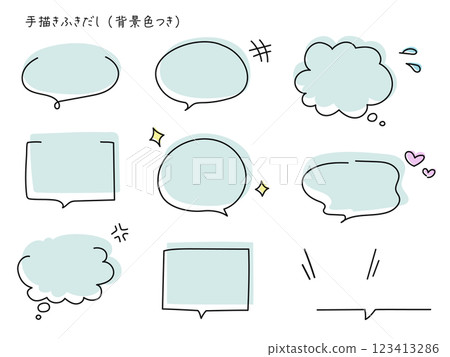 Hand-drawn speech bubble with background color 123413286