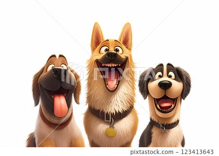 三隻狗 3D 角色 三隻狗 3D 角色 123413643