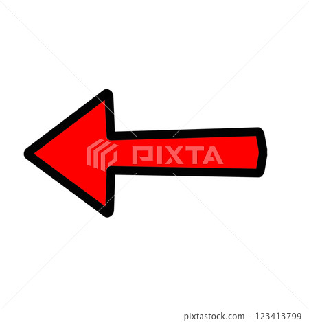 Red left arrow icon (direction, guidance, simple design) Red left arrow icon (direction, guidance, simple design) 123413799