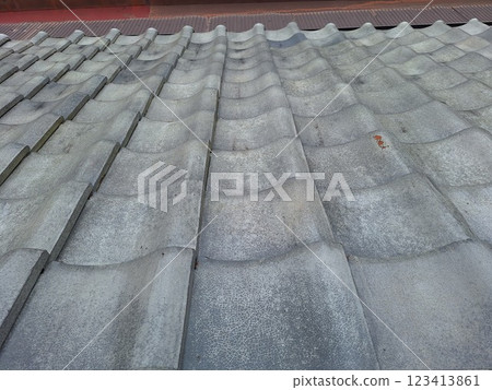 Gray tiled roof 123413861