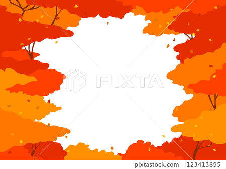 Autumn leaves frame illustration 123413895