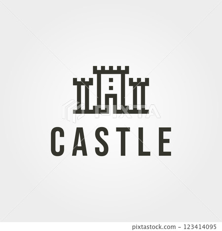 castle outline logo vector minimal illustration design castle outline logo vector minimal illustration design 123414095