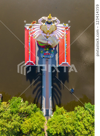 Aerial view of Wat Plai Laem in koh Samui island, Thailand 123414359