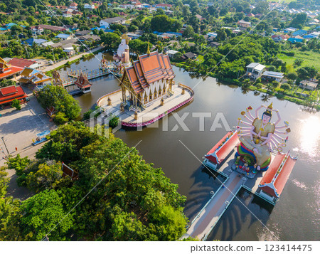 Aerial view of Wat Plai Laem in koh Samui island, Thailand Aerial view of Wat Plai Laem in koh Samui island, Thailand 123414475