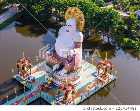 Aerial view of Wat Plai Laem in koh Samui island, Thailand Aerial view of Wat Plai Laem in koh Samui island, Thailand 123414481