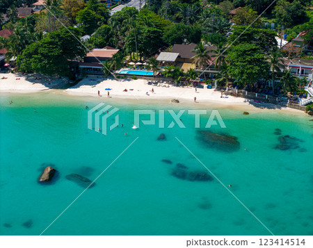 Silver beach or crystal beach in koh Samui, Thailand 123414514