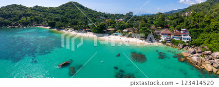 Silver beach or crystal beach in koh Samui, Thailand 123414520
