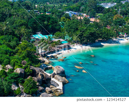 Silver beach or crystal beach in koh Samui, Thailand 123414527