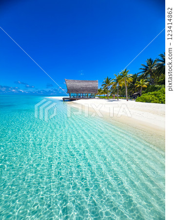 Beach resort in the Maldives, Asia Beach resort in the Maldives, Asia 123414862
