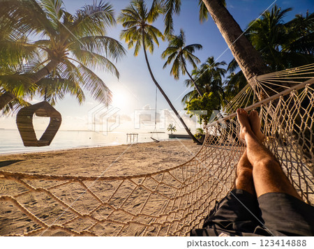 Beach resort in the Maldives, Asia 123414888