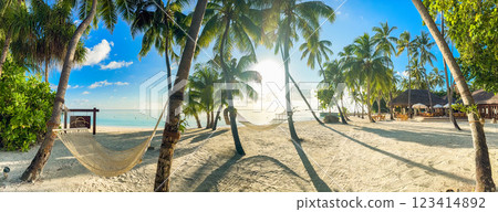 Beach resort in the Maldives, Asia 123414892