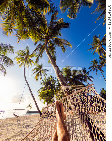 Beach resort in the Maldives, Asia 123414910