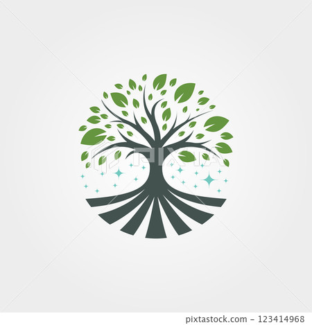 abstract nature tree logo symbol illustration design, family tree logo 123414968