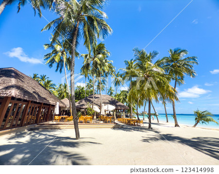 Beach resort in the Maldives, Asia 123414998