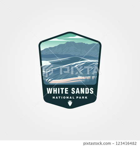 White Sands National Park logo patch vector illustration design, American national park emblem design 123416482
