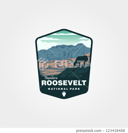 theodore roosevelt national park vector logo symbol illustration design theodore roosevelt national park vector logo symbol illustration design 123416488