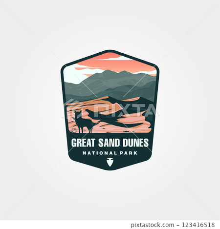 vector of great sand dunes logo patch illustration design, us national park emblem design vector of great sand dunes logo patch illustration design, us national park emblem design 123416518