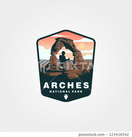 vector of arches national park vintage logo symbol illustration design 123416542