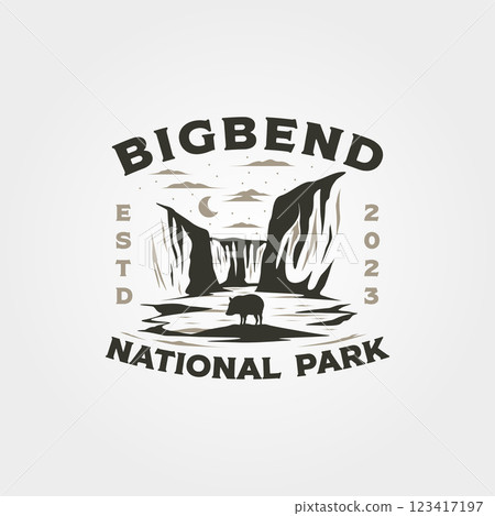 big bend vintage vector logo illustration design, big bend national park logo 123417197