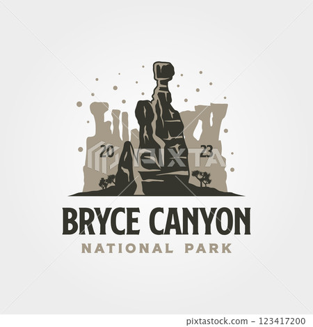 bryce canyon vintage vector symbol illustration design, queens garden symbol 123417200
