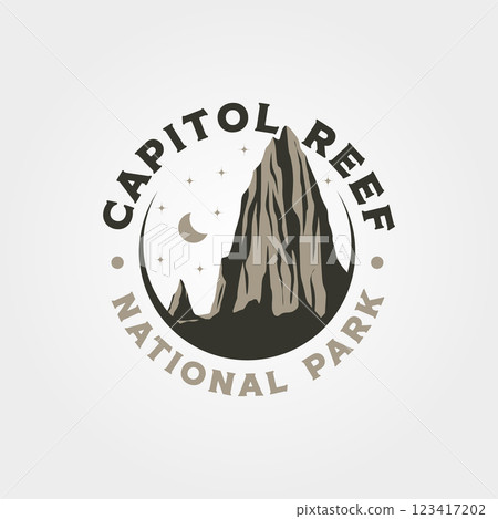 capitol reef vintage logo vector symbol illustration design capitol reef vintage logo vector symbol illustration design 123417202