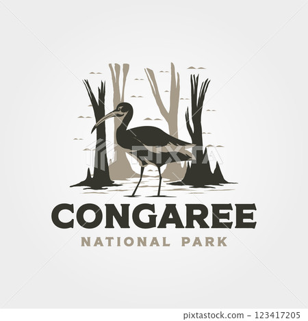 congaree vintage logo vector illustration design, us national park print design 123417205