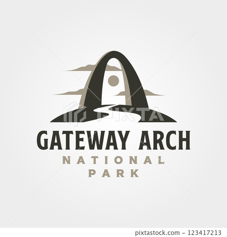 gateway arch logo vector illustration design, us national park logo design 123417213