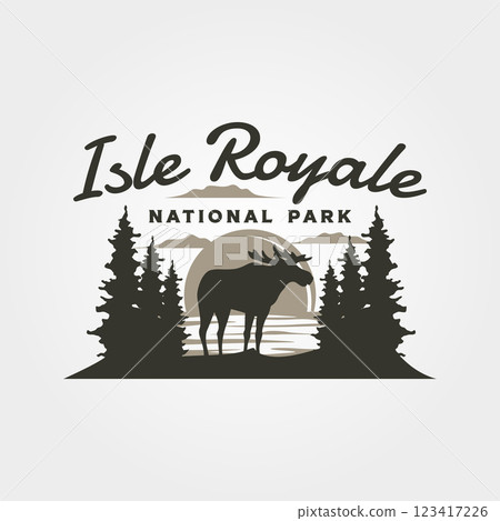 isle royale adventure travel logo vector vintage illustration design 123417226