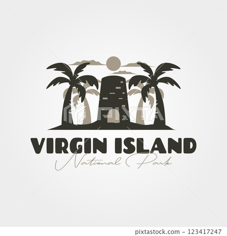 virgin island tropical travel vintage vector symbol illustration design 123417247