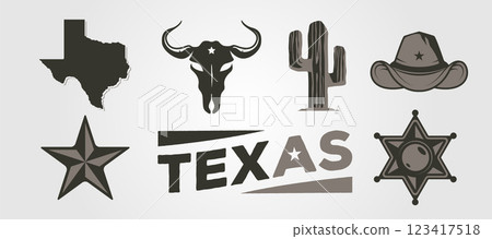 set of texas logo vector bundle illustration design, western vintage collection vector symbol design 123417518