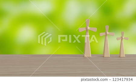 The Windmill for Eco or energy concept 3d Rendering. 123417934