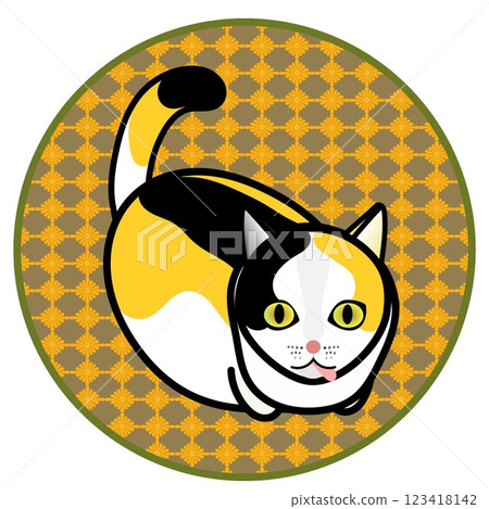 Illustration of a cat looking up 123418142