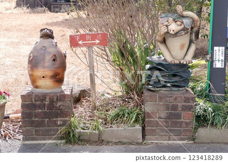 Pottery along the road in front of Oribe Kappa Square Pottery along the road in front of Oribe Kappa Square 123418289