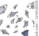 Colorful school of fish illustration 123418509