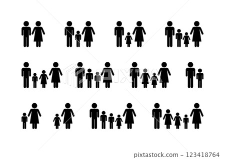 Illustrations showing various family structures 123418764