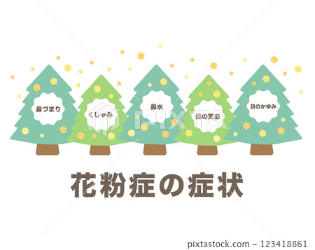 花粉症過敏症狀插圖集 123418861