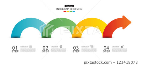 Infographics arrow symbol timeline business steps to success. Infographics arrow symbol timeline business steps to success. 123419078
