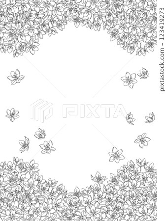 背景材質<花框背景、蔥屬植物、細香蔥、線描> 123419273